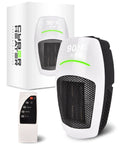 Portable Space Heater With Remote, 500W Ceramic Electric Heater For Small Bedroom, Office, Or Garage with packaging and remote.