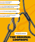 Close-up of Hunter Pack Heavy Duty Bungee Cord Set With Patented Adjustable Multi Loop Tie Down System showing LoopRope design