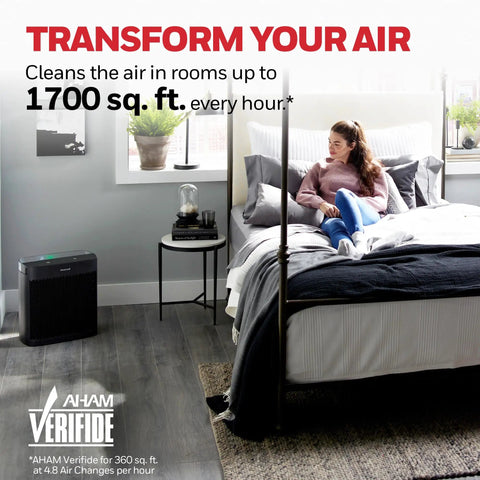 Advanced HEPA Air Purifier For Large Rooms Up To 1700 Square Feet Filters Dust And Pet Hair Straight Up Blasts Away Smoke And Stale Odors Real Deal Freshness For Your Home In Matte Black