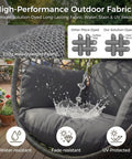 Oversized Hanging Egg Chair With Stand For Indoor Or Outdoor Use, Wicker Bird Cage Swing Chair With Dark Grey Cushion outdoor setting