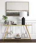 25 Inch Tall Ceramic Table Lamp With Fabric Shade In Matte Black And White For Console Or Nightstand on elegant console table