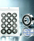 10 Pack Of 6200-2RS Deep Groove Ball Bearings 10X30X9mm in sealed packaging with measurements shown for heavy duty machinery.