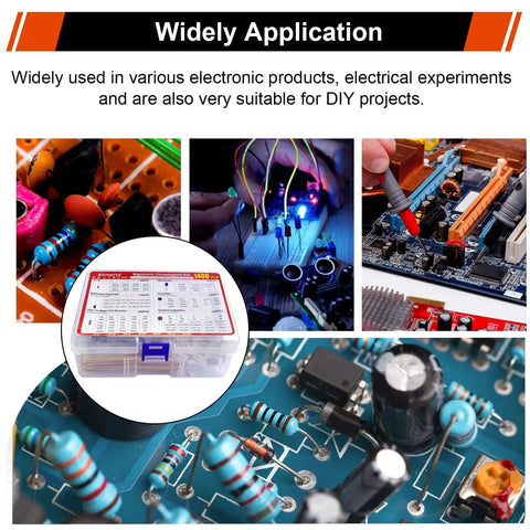Massive 1400Pcs Electronics Component Kit With Transistors, LED Diodes, Resistors in use for DIY electronics projects