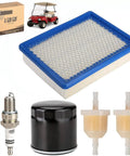 Fresh Golf Cart Tune Up Kit For Club Car Ds Gas Carts With Fe290 Fe350 Engines includes filters and spark plug components.