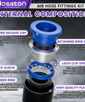 90 Pc Best Quick Connect Air Hose Fitting Kit With Straight Push Pneumatic Connectors For Garage Auto Diy Pro One Eighth To Half Inch With 145 Psi Pressure Rating Fit Like A Glove Keeps Gear Always Ready For Every Awesome Job Right Now In Your Shop, exploded parts view