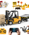 Newest 2026 Dope One Sixty Four Scale RC Forklift Toy With Trailer and Attachable Fork, app control shown in action.