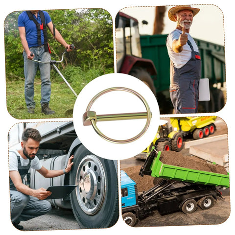 Heavy Duty Lynch Pin Assortment Kit, 10-Piece Set, 3/16 Inch Locking Clips For Farm Tractors, Trailers, And Lawn Mowers, Smooth Edges For Safe Handling, Secure Lock, Prevents Accidental Disengagement, Durable Steel Pins used on tractors and trailers