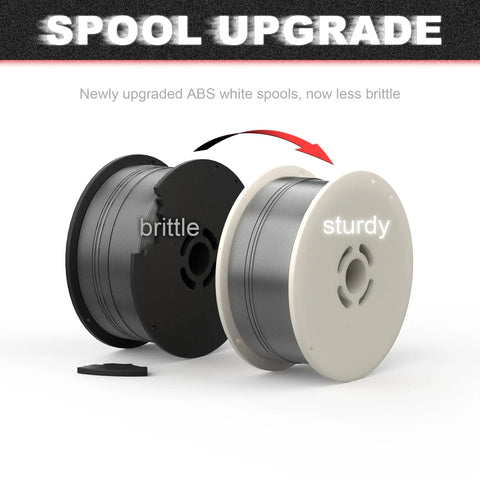 Two Pack 0.035 Inch Gasless Flux Core MIG Wire on upgraded ABS spool, E71T-GS, 4 Lb Total, for galvanized and stainless steel welding
