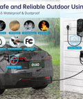 Level 2 EV Charger for Home Use With 14-50 Plug 40A High Current Output 25ft Cable 4.3 Inch Display WiFi App Enabled SAE J1772 Compatible