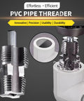 PVC Pipe Threader Kit For Electric Drill With Multiple Die Sizes Internal Thread Maker Tool For One Half Inch And Three Quarter Inch Plastic Pipes Pro Grade Rethreading Tool For Water Pipes Durable Die Set For Clean Precise Threads