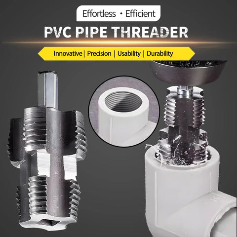 PVC Pipe Threader Kit For Electric Drill With Multiple Die Sizes Internal Thread Maker Tool For One Half Inch And Three Quarter Inch Plastic Pipes Pro Grade Rethreading Tool For Water Pipes Durable Die Set For Clean Precise Threads