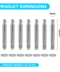 7 Piece Crown Winding Set For Mechanical Watches, various crown sizes from 1.5mm to 9mm, tool dimensions 80mm tall, shown in lined set