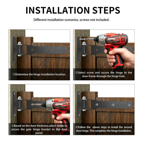 Installation steps for Beefy Built Sealed Bearing 13 Inch Gate Hinges For Outdoor Driveway Gates Up To 1000 Lbs Bolt On Or Weld On