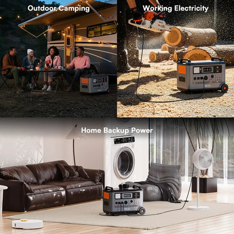 Go To Off Grid Power Station With 3600W Peak Output And 3600Wh LiFePO4 Battery used in camping, home backup, and outdoor work