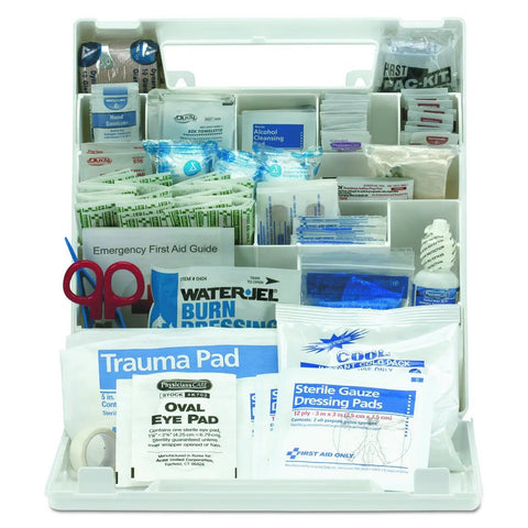 ANSI 2015 A Plus And OSHA Compliant First Aid Kit For 50 People Grab-and-Go 183-Piece Emergency Medical Kit For Home Car Office Or Worksite With Bandages Gauze Ointments Gloves Scissors Tweezers CPR Mask Eye Wash