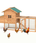 Wooden Chicken Coop For 2 To 5 Chickens Outdoor Hen House Poultry Hutch With Weatherproof Roof, fir wood, ramp, and sliding door