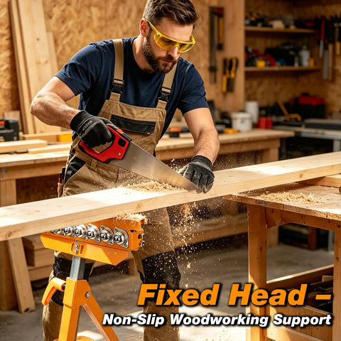 Badass Heavy Duty Roller Stand With 3 In 1 Adjustable Head And 250 Lbs Capacity Chrome Steel Workhorse Pro Jobsite Essential For Moving Roll Goods Effortlessly, fixed head supporting wood.