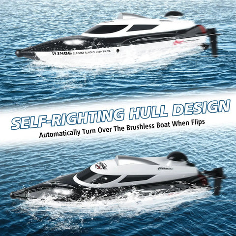 High Speed RC Boat For Pool Fun 35 KPH Remote Control Racing Boat With 180 Degree Flip And Auto Righting Durable Black Water Toy