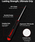 Ergonomic handle of 4 Piece Hook And Pick Set For Tight Spaces Precision Automotive Tools with comfort grip and anti slip shaft.