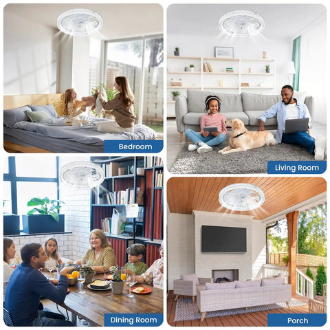 Compact 12 Inch Ceiling Fan With Led Light Remote Control Adjustable Socket Dimmable Bulb Four Chill Speeds Zero Noise Small Room Vibe Lift Game Changing Summer Refresh in cozy living spaces.