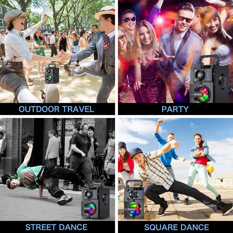 Outdoor Party Ready Portable Bluetooth Speaker With Subwoofer And Deep Bass, 11W Three-Driver System for diverse outdoor events.