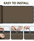 6 Foot By 50 Foot Privacy Fence Screen 180 GSM Heavy Duty Shade Net With Reinforced Bindings And Grommets installation