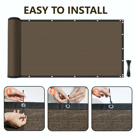 6 Foot By 50 Foot Privacy Fence Screen 180 GSM Heavy Duty Shade Net With Reinforced Bindings And Grommets installation