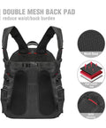 Heavy Duty Tool Backpack With 41 Pockets And Padded Laptop Sleeve For Contractors And Pros On The Go Ultra Organized Electricians Plumbers HVAC Techs Built Tough With Comfort Straps And Reflective Belt For Safe Jobsite Transport showing double mesh back pad and padding details