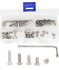 Heavy Duty M3 Button Head Torx T10 Security Screws Assortment Kit Solid 304 Stainless Steel Tamper Proof Bolts with hex key in box.