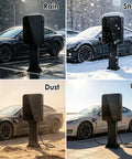 Kickass Ev Charger Box Outdoor With Pedestal Stand And Secure Lock Cover Weather Resistant Housing For Home Electric Vehicle Recharges in rain, snow, dust and UV.