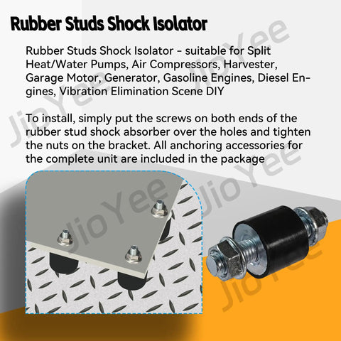 40x30mm Rubber Stud Shock Isolator Mounts Built Tough Anti-Vibration Replacement for machinery and engines