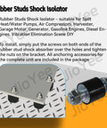 Diagram showing Beefed Up Heavy Duty Rubber Stud Shock Isolator Mounts Thirty By Twenty Five Millimeter M8 with installation details.