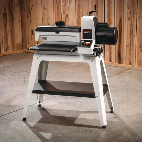 16 Inch Drum Sander With Open Stand For Heavy Duty Woodworking, 1-1/2 HP, 115V Single Phase in workshop setting