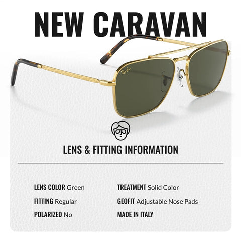 RB3636 Square Frame Non Polarized Sunglasses For Men And Women With Green Lens Includes Official Eyewear Kit displayed against white background