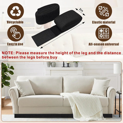 Adjustable 3 By 132 Inch Under Couch Blocker And Bed Gap Stopper Made With Durable Stretch Foam to keep items from falling under sofa.
