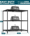 Beefy 3 Tier Adjustable Heavy Duty Metal Shelving Unit With Wire Storage Rack For Garage Pantry Or Workshop Sturdy Steel Shelves That Max Out Your Space Easy Assembly Flexible Tier Heights, 35.4W x 23.6D x 35.4H