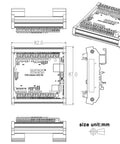 Din Rail Mount Pinout Breakout Terminal Block Module For UNO R3 Builds With 3.81mm Pitch Screw Terminal 26-16AWG Wire Range 5mm Strip M2 Slotted Screw For Easy Industrial Control Wiring, technical drawing with dimensions