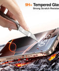 Privacy Screen Protector For iPhone 16 Pro Max, 2 Pack Anti Spy Tempered Glass With 9H Hardness being scratch tested