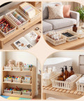 Bulk Set Of Six Small Beige Plastic Storage Baskets Perfect For Desk Drawer And Countertop Tidy Organization used for organizing office supplies and bathroom essentials.
