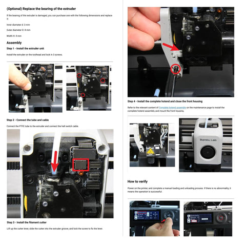 Assembly guide for P1 Extruder Unit With Dual Gear For P1P P1S 3D Printer, Beefed-Up Extrusion Force, Filament Break Detection