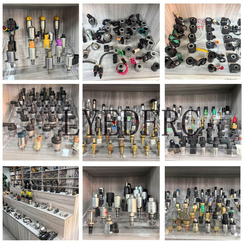 Assorted sensors and industrial components, including R902602512 Replacement Speed Sensor Compatible with Bosch Rexroth.