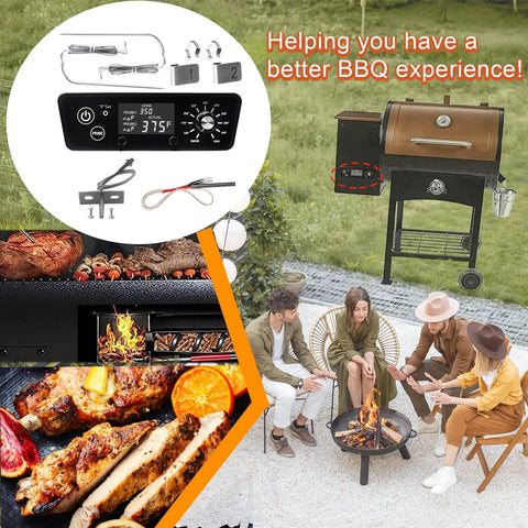 Digital With LCD Display Thermostat Kit For Pellet Grill Smoker Austin XL Replacement Parts with grilling setup