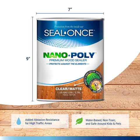 1 gallon can of Penetrating Wood Sealer With Polyurethane For Decks Fences And Log Homes Water Based Low VOC Odorless Stain
