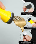 Using 372 Piece 1 Inch Sanding Disc Set With Hook And Loop Backing Drill And Rotary Tool Polishing Kit on a fork