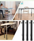 Heavy Duty Table Leg Extenders For Folding Tables Featuring Four Adjustable Heights To Kick Back Pain To The Curb And Unlock Versatile Workspace Options Includes Rugged 4 Pack Zero Hassle Setup in different uses showing adjustable legs.