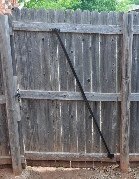 No Sag Gate Brace Kit For Wood And Ornamental Gates Up To Eight Feet Tall And Six Feet Wide Installs In Minutes on a wooden gate