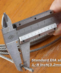 1/8 Inch T316 Stainless Steel Wire Rope For Cable Railing Marine Grade Outdoor Ready And Rust Resistant Pro Grade 500 Ft Coil For Easy Install Right Now with caliper measuring diameter