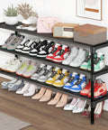 Three Tier Shoe Rack For Closet Front Door Entryway And Garage, Stackable Freestanding And Freely Combinable Shoe Storage