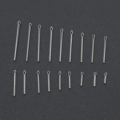 Variety of stainless steel pins from 360 Pcs Watch Band Link Cotter Pin Kit With Box 6mm To 23mm Stainless Steel Pins 0 8mm Diameter.