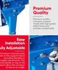 Premium quality conveyor support frame made of high-grade steel with adjustable height for Light-Duty Roller Stand With Adjustable Height And 1.5 Inch Steel Conveyor, 18 Inch By 5 Foot Galvanized Steel, Great For Assembly Areas, Power Saw And Woodworking Gear, 530 Pound Capacity.